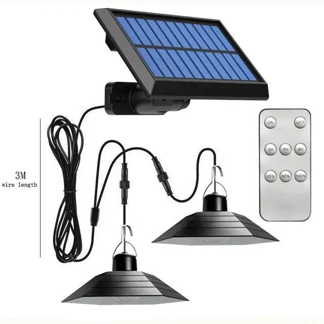 Auto-lighting Solar Pendant Light Led Solar Powered Lamp White/Warm light with Remote Control Chandelier Camping Outdoor Garden