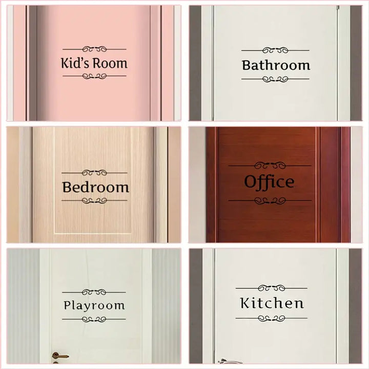 WC Toilet Entrance Sign Door Stickers For Public Place Home Decoration Creative Pattern Wall Decals Diy Funny Vinyl Mural Art