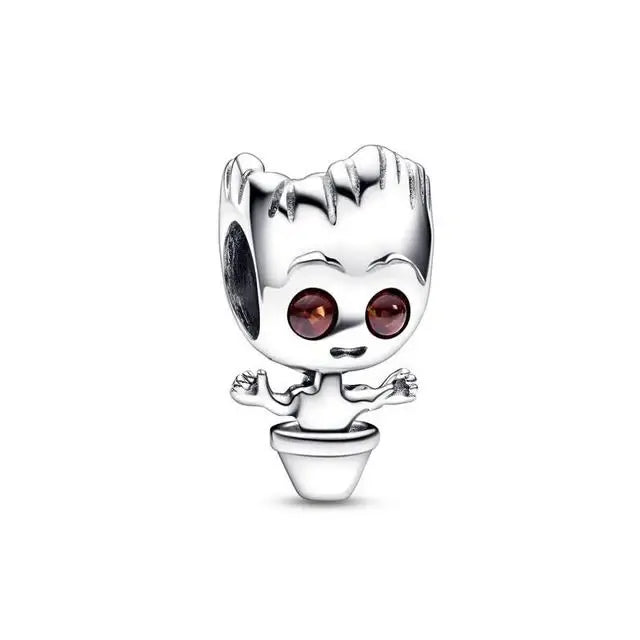 Marvel 925 Sterling Silver Diy Fine Charm Fits Original Pendant Spider Man Bracelet Movie Anime Character Spider Man Charm Beads