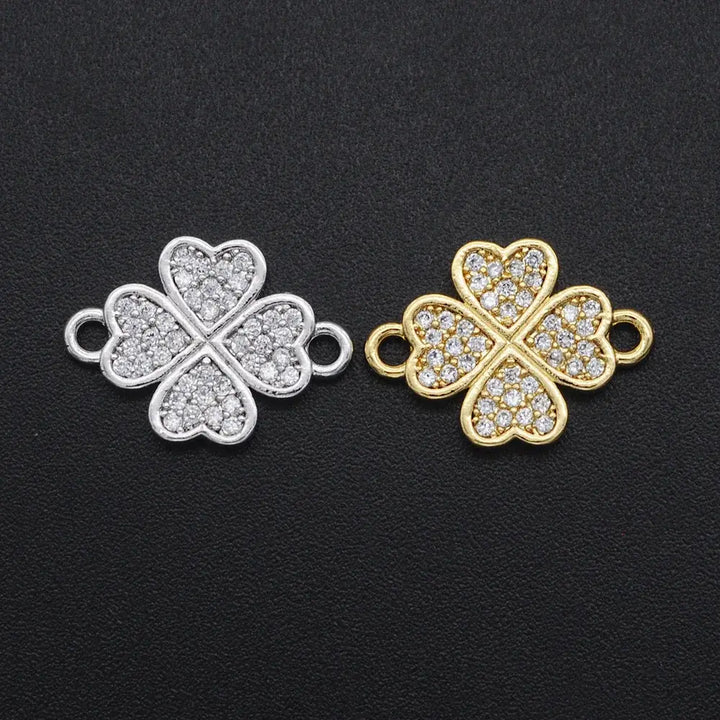 12x16mm 316 CZ Zircon DIY Jewelry  Flower Connectors Charm Wholesale Bulk Order Discounts Jewellery Connector