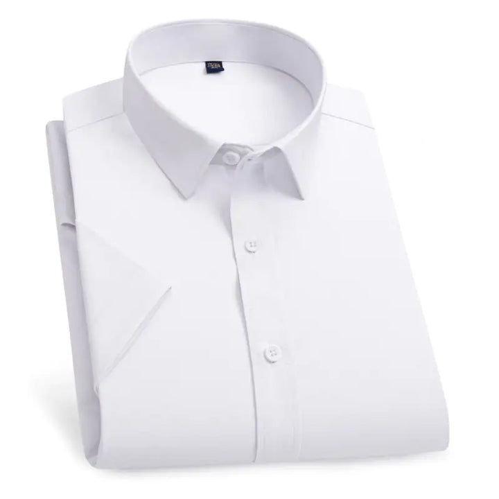 Oil Stain Proof Waterproof Hydrophobic Men Short Sleeve Business White Shirt