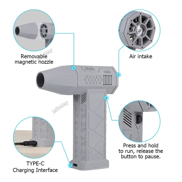 Powerful Blower with High Speed Duct Fan New Mini Turbo Violent Fan Multi-purpose Turbo Jet Fan Build in Battery Dropshipping