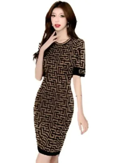 Women Long Dress Short Sleeves