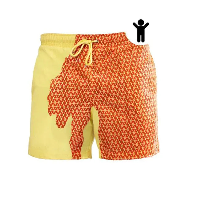 Children Encounter Water Change Color Beach Shorts Swim Trunks