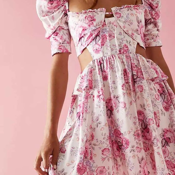 Boho Inspired Pink Floral Dress