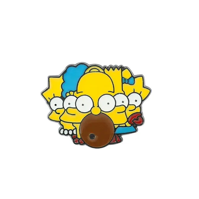 Disney Comedy Anime TV Homer Simpson Series Enamel Pins Brooch Lapel Badges Cartoon Funny Jewelry Gift for Kids Friends