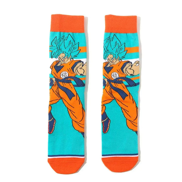 Dragon Ball Son Goku Anime Socks Men Cartoon Hip Hop Print Skateboard Socks Personality Casual Cotton Long Sock Breathable Sock