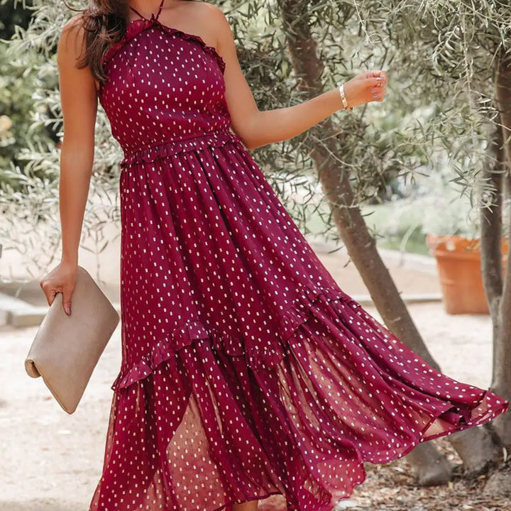 Red Polka Dot Long Dress