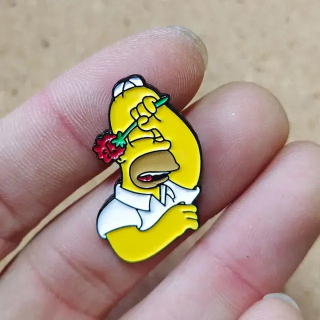 The Simpsons Homer Enamel Pins Brooches for Women Cartoon Badge on Backpack Hat Decoration Accessories Anime Jewelry Fans Gifts