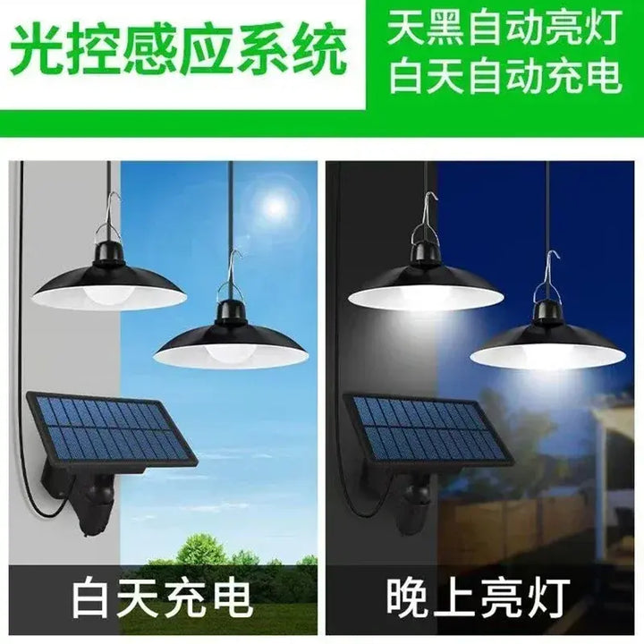 Auto-lighting Solar Pendant Light Led Solar Powered Lamp White/Warm light with Remote Control Chandelier Camping Outdoor Garden