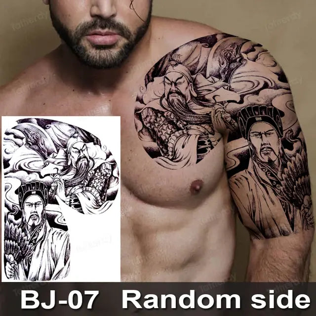 Men Boy Temporary Tattoo Stickers Shoulder Chest Muscle Body Art Painting Large Tattoos Adult Sexy Fake Tattoo Dragon Totem Big