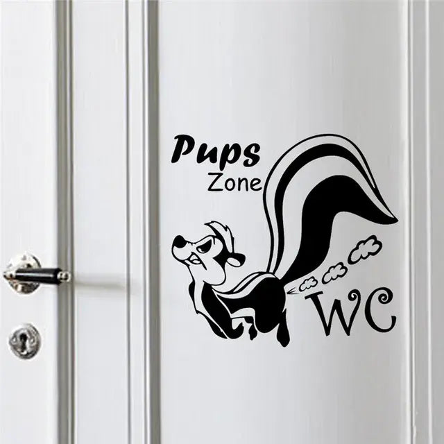 WC Toilet Entrance Sign Door Stickers For Public Place Home Decoration Creative Pattern Wall Decals Diy Funny Vinyl Mural Art