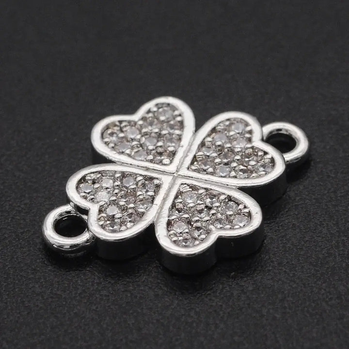 12x16mm 316 CZ Zircon DIY Jewelry  Flower Connectors Charm Wholesale Bulk Order Discounts Jewellery Connector