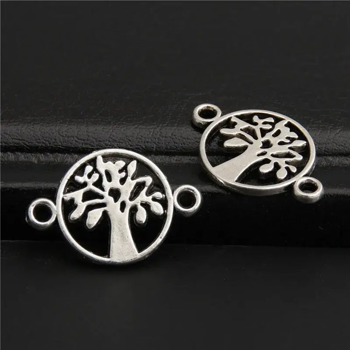 50pcs Tibetan Silver Color Peace Tree Connector Charms Diy Bracelet Necklace Pendant Jewelry Finding A2748