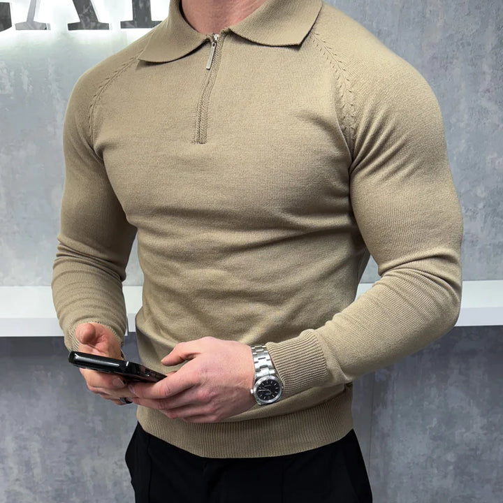 Long Sleeve Polo Shirt - Must Grey