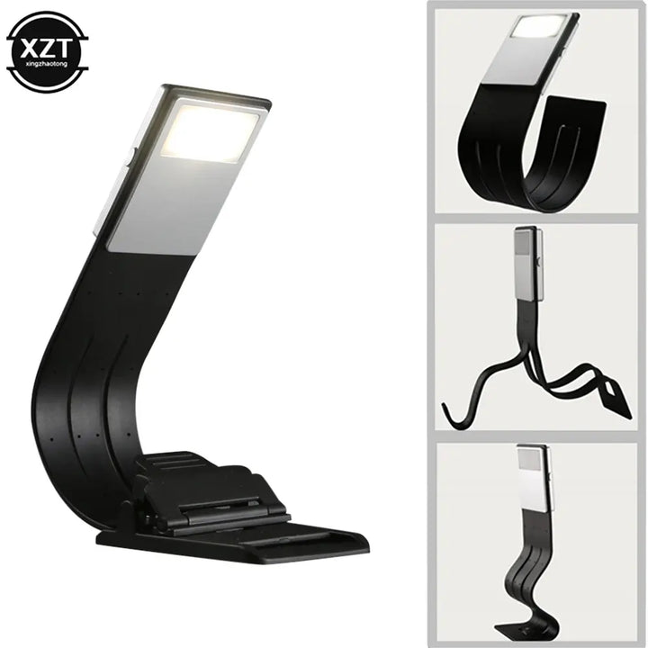 Portable LED Reading Book Light With Detachable Flexible Clip USB Rechargeable Lamp For Kindle eBook Readers