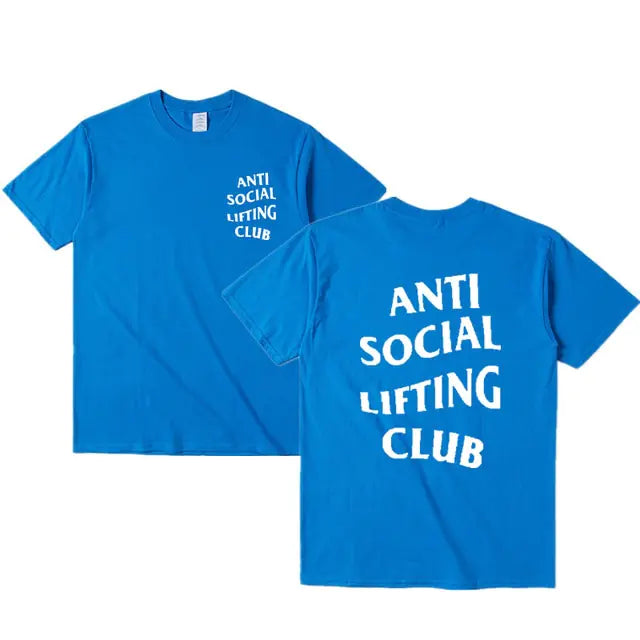 Anti Social Lifting Club T Shirt Exercise Fitness Letters