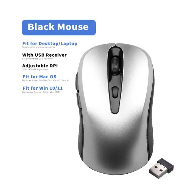 2.4GHz Wireless Mouse Optical Mice with USB Receiver Gamer 1600DPI 6 Buttons Mouse For Computer Laptop Accessories Mouse Gamer