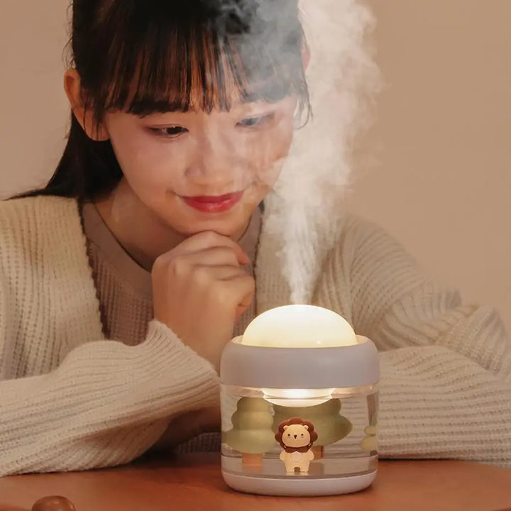 Electric Aroma Diffuser Cartoon Rotating Projection Nightlights Humidifier Diffuser Humididicator Bedroom Air Purifier Fresher