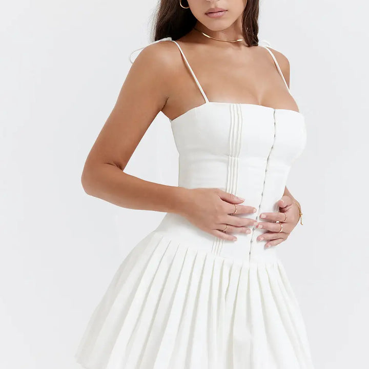 White Pleated Dress