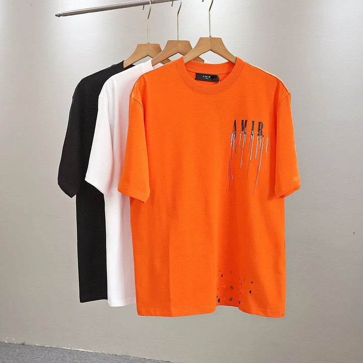 Short Sleeve Graffiti Letter Printed T-shirt