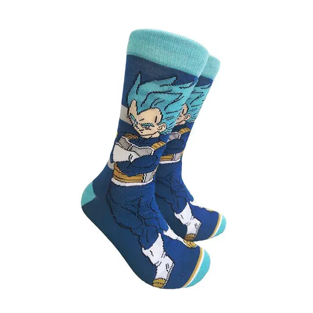 Dragon Ball Son Goku Anime Socks Men Cartoon Hip Hop Print Skateboard Socks Personality Casual Cotton Long Sock Breathable Sock