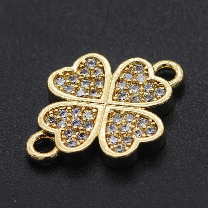 12x16mm 316 CZ Zircon DIY Jewelry  Flower Connectors Charm Wholesale Bulk Order Discounts Jewellery Connector