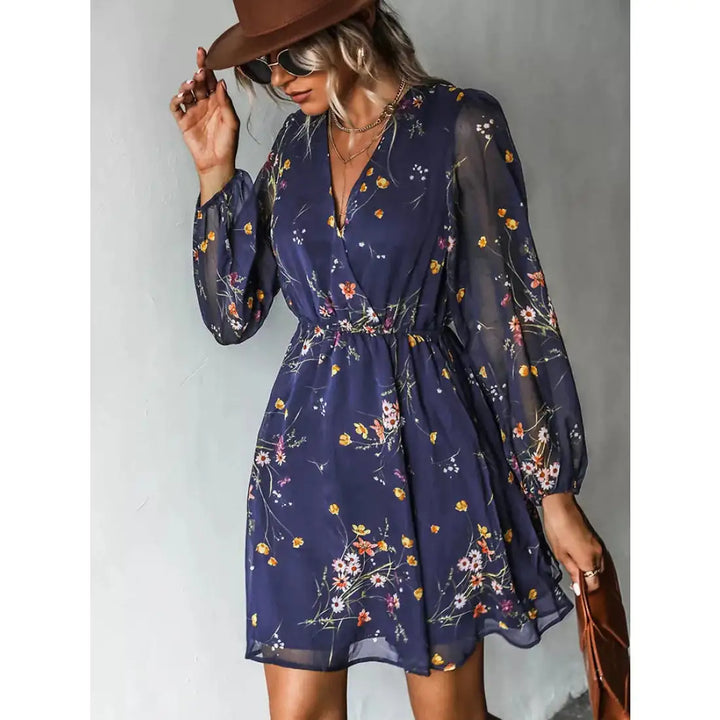 Floral Long Sleeve Mini Dress