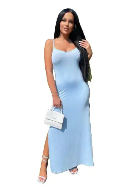 CAMI STRAP THIGH SPLIT MAXI DRESS