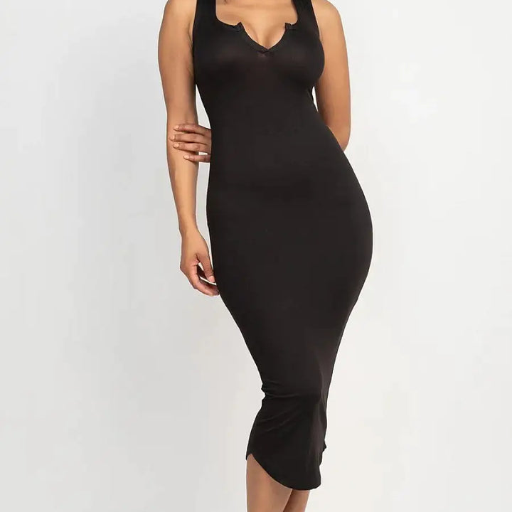 WOMEN SPLIT NECK TANK DRESS