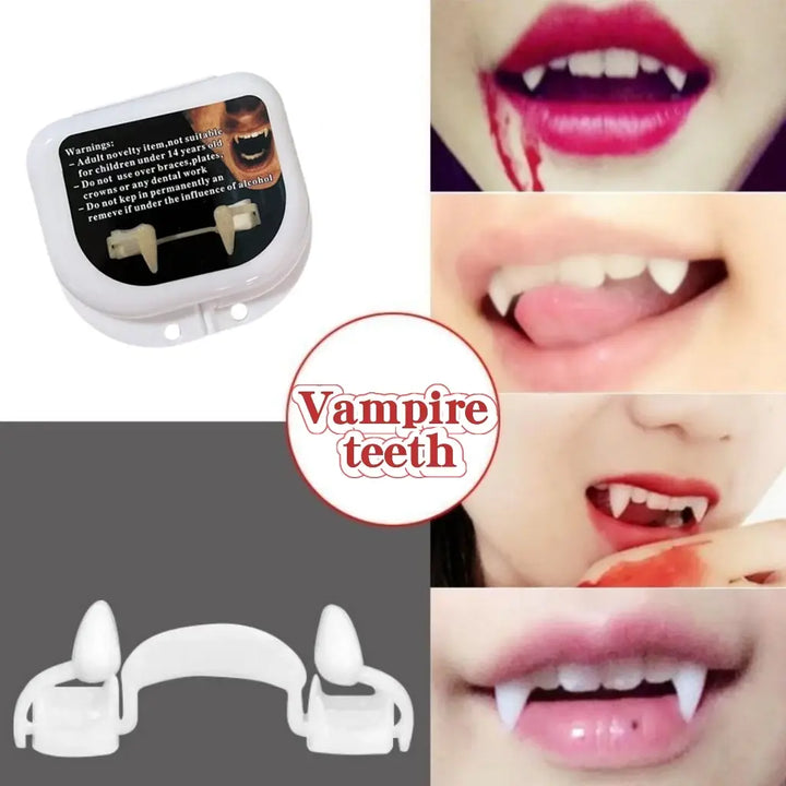 Halloween Retractable Vampire Teeth Party Diy Vampire Fangs Masquerade Brackets For Festival Party Cosplay Props Accessories