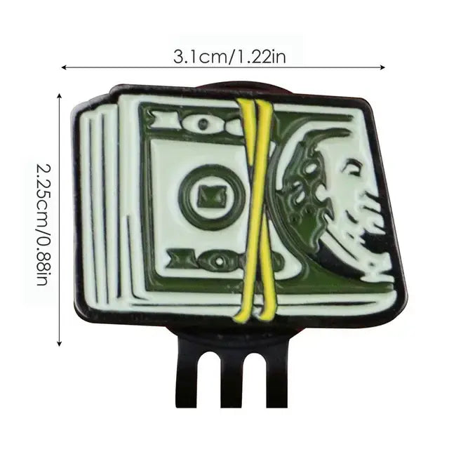 Dollar Bill Golf Ball Mark With Magnetic Golf Hat Clip Unique Funny Golf Marker Training Aids For Boys Girl Kids Golfer Gift