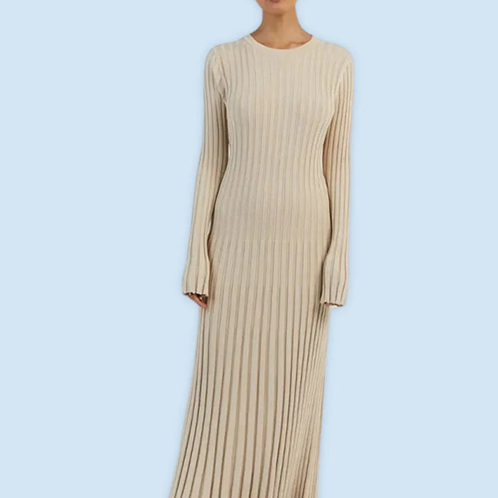 Long-Sleeved Knitted Maxi Dress