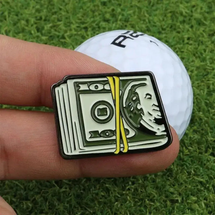 Dollar Bill Golf Ball Mark With Magnetic Golf Hat Clip Unique Funny Golf Marker Training Aids For Boys Girl Kids Golfer Gift