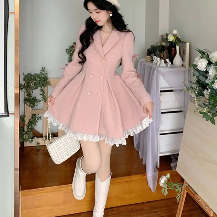 Winter Pink Sweet Elegant Dress