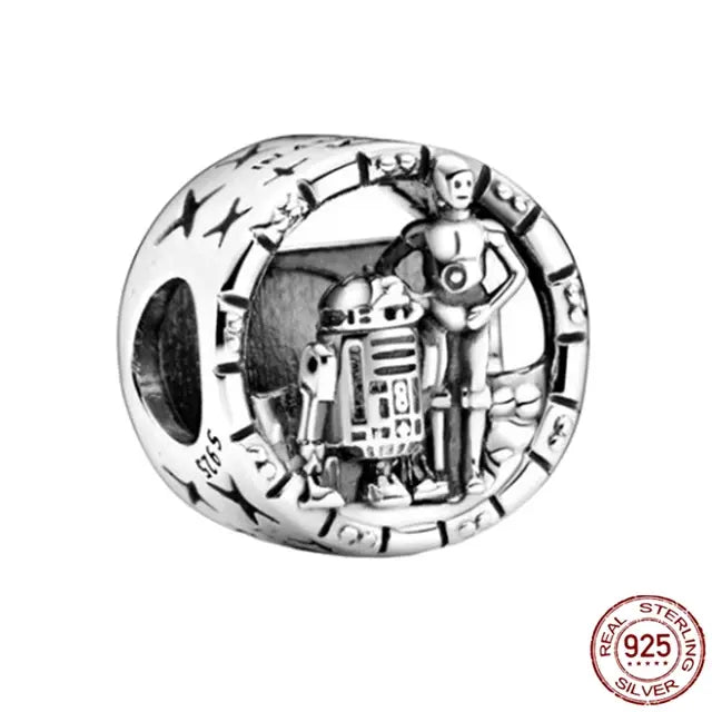 Fit Original Pandora 925 Silver Bracelet Star Wars Hot Toys Jewelry Charms Beads Womens Bracelet Fine DIY Birthday Making Gifts