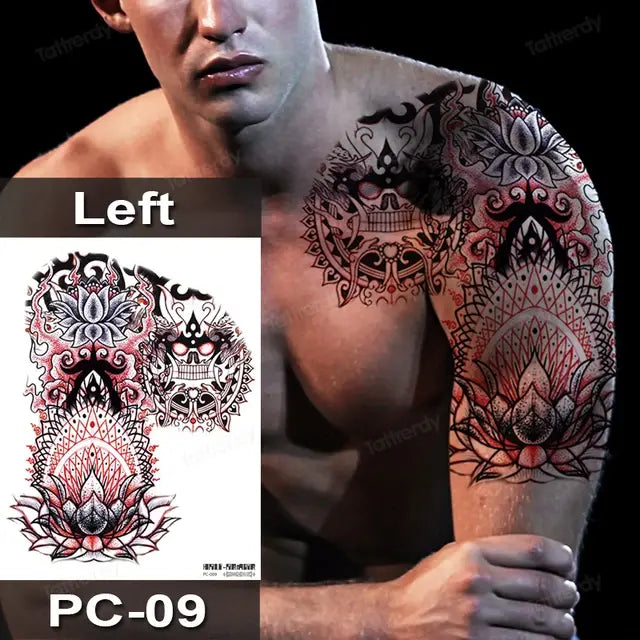 Men Boy Temporary Tattoo Stickers Shoulder Chest Muscle Body Art Painting Large Tattoos Adult Sexy Fake Tattoo Dragon Totem Big