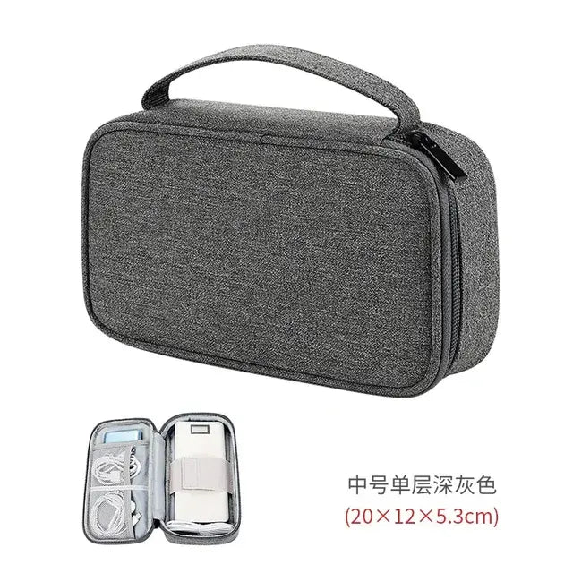 Portable Digital Storage Bag USB Gadget Waterproof Cable Organizer Pouch Electronic Device Accessories Cycling Bag Pack Supplies