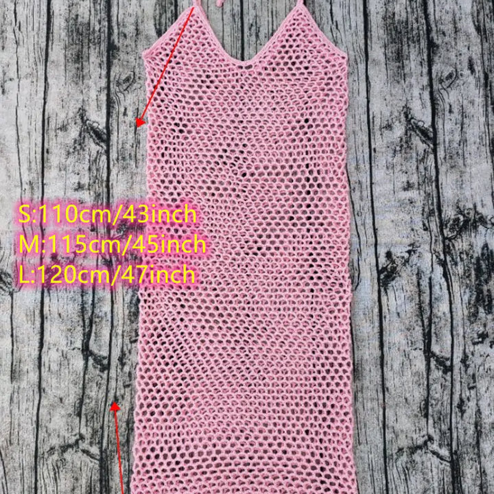 Color Summer Sleeveless Crochet Beach Dress