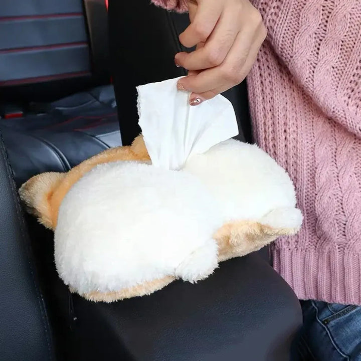 Creative Corgi Ass Tissue Box Soft Cartoon Paper Napkin Case Cute Animals Car Paper Boxes Lovely Napkin Holder for Car Seat