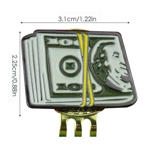 Dollar Bill Golf Ball Mark With Magnetic Golf Hat Clip Unique Funny Golf Marker Training Aids For Boys Girl Kids Golfer Gift