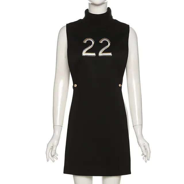 Turtleneck Sleeveless Pullover Crop Top and Dress