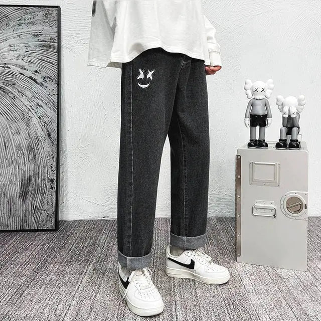 Men's High Street Jeans Long Pants Hip Hop Hong Kong Style