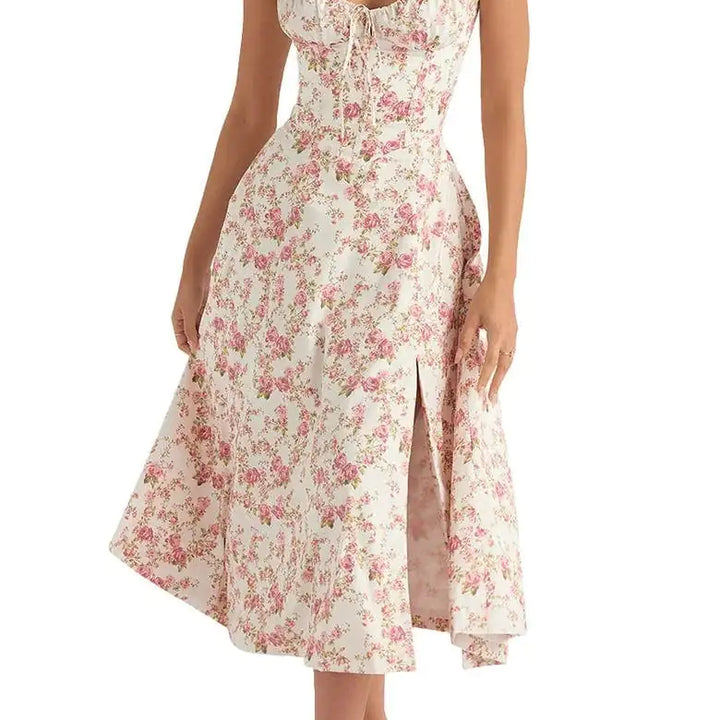 Floral Midriff Waist Shaper Dress