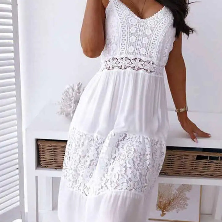 Boho Midi Dress Women Sexy Backless Dress