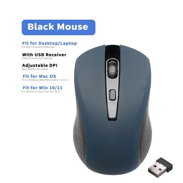 2.4GHz Wireless Mouse Optical Mice with USB Receiver Gamer 1600DPI 6 Buttons Mouse For Computer Laptop Accessories Mouse Gamer