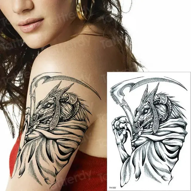 temporary tattoos halloween body stickers sex robot machine tattoo for men mechanical tattoos boys swallow tattoo fake 3D black