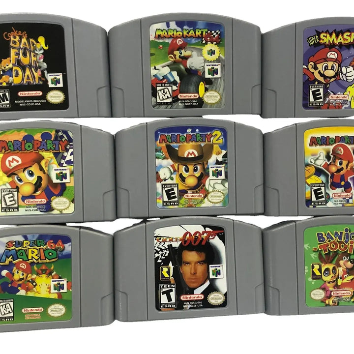 N64 Gaming Card Series 64 Bit Mary Rook Mario Kart Super smash party USA Version N64 Video Game Cartridge Card English Language