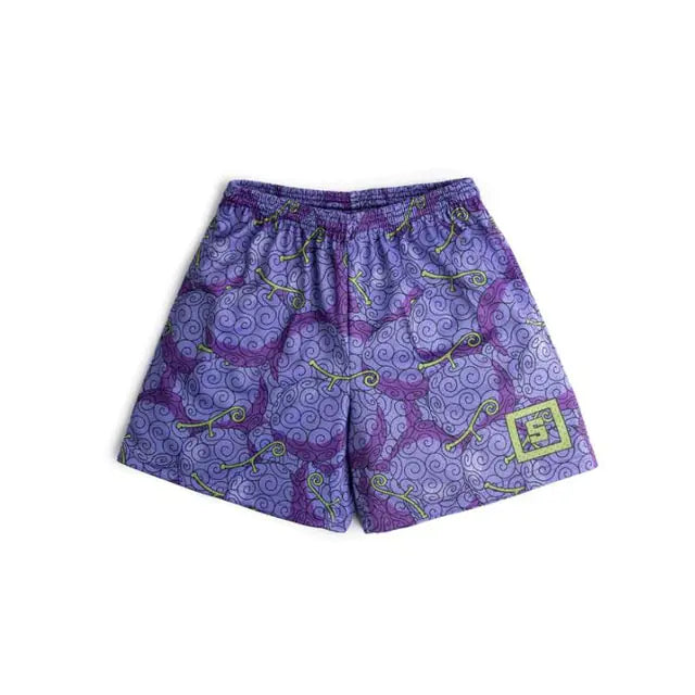 Cartoon Print Gym Shorts Quick Dry Mesh