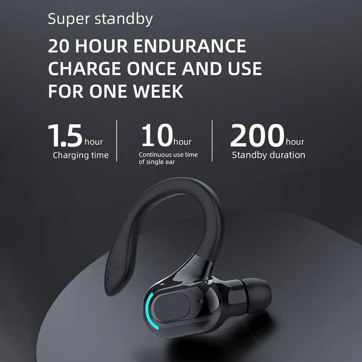 M-F8 Bluetooth 5.2 Wireless Earphone Ear Hook Mini Business Headphone HIFI Bass Noise Cancelling Sports Gaming Earbuds Headset